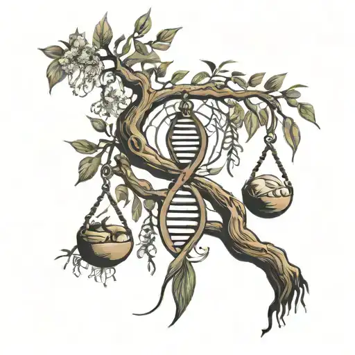 Medicine Willow Tree And Dna Strand