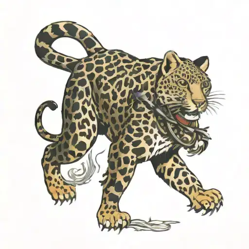 Iranian Leopard Hunting Scene