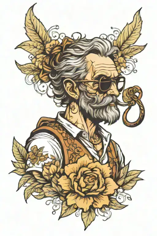 Odysseus With Bow And Floral Shirt And Sunglassess Full Body
