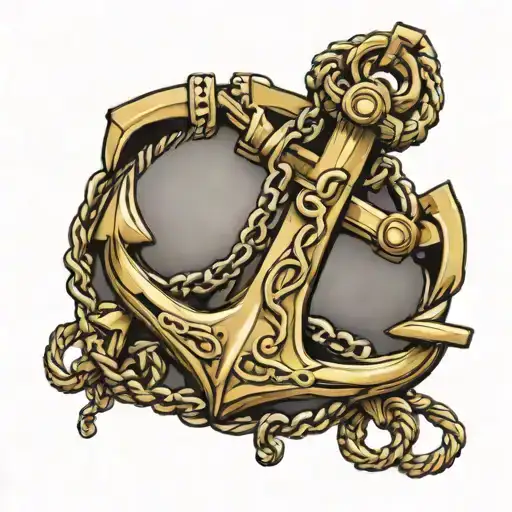 Anchor With Chain Wrapped Around