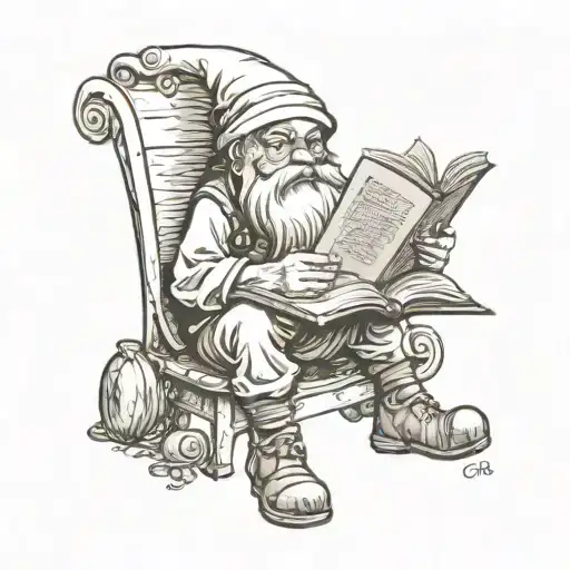Gnome Reading A Book Open In Front