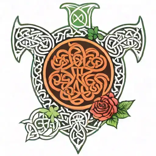 Eric Kiernan With Celtic Symbols And Shamrocks Celtic Knots
