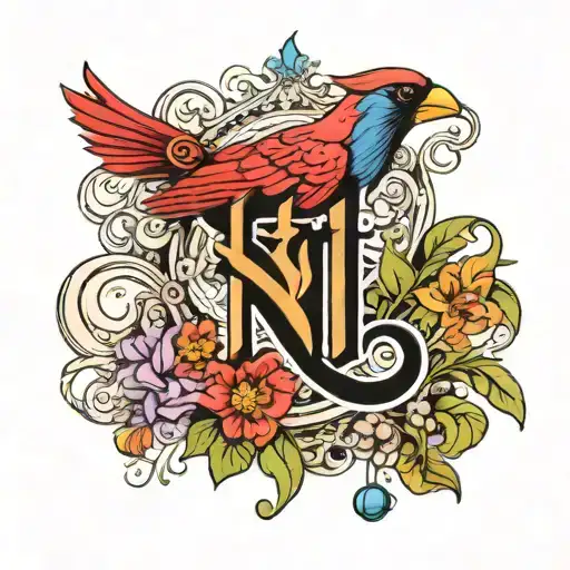 Shalom In Hebrew Letters And A Cardinal Bird