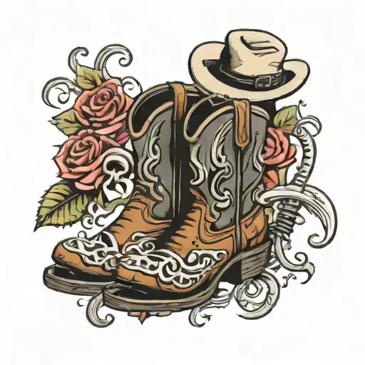 Cowboy Boots Microphone Music Notes Mom