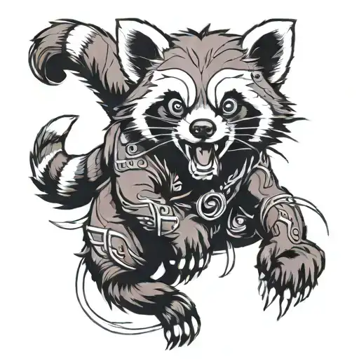 Red Panda Werewolf In Standing Pose