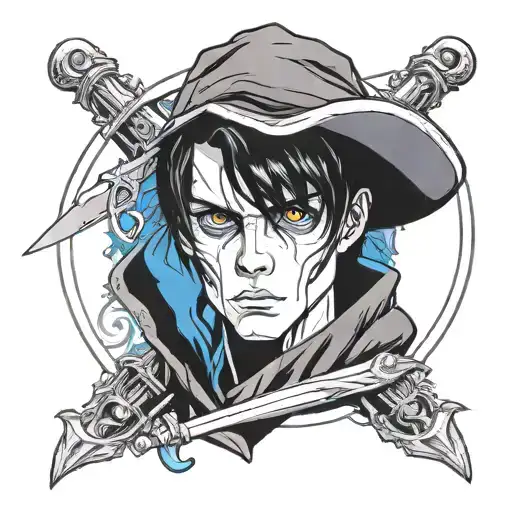 Boy With Black Hair And Blue Eyes In Grim Reaper Outfit