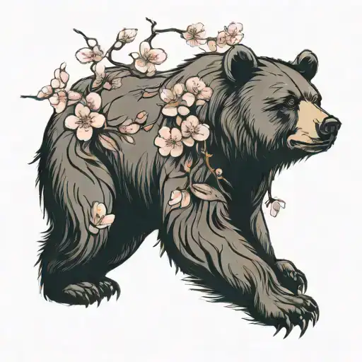 Bear With Cherry Blossom
