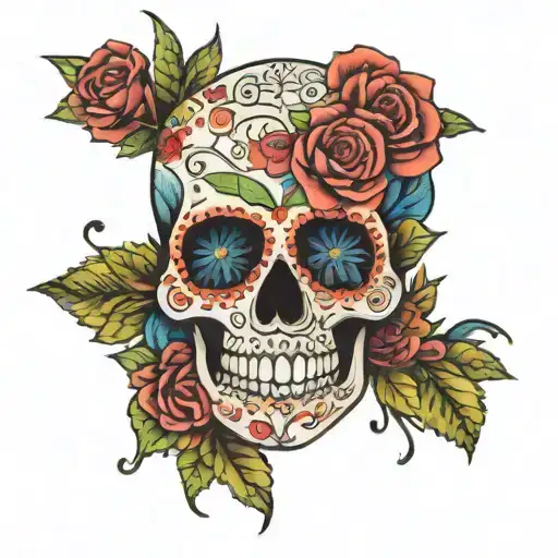 Sugar Skull Floral Mandala