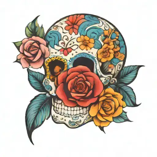 Sugar Skull Floral Mandala