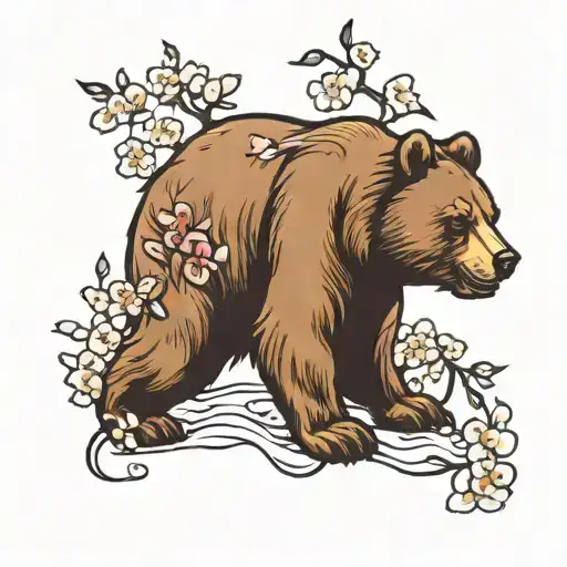 Bear With Cherry Blossom