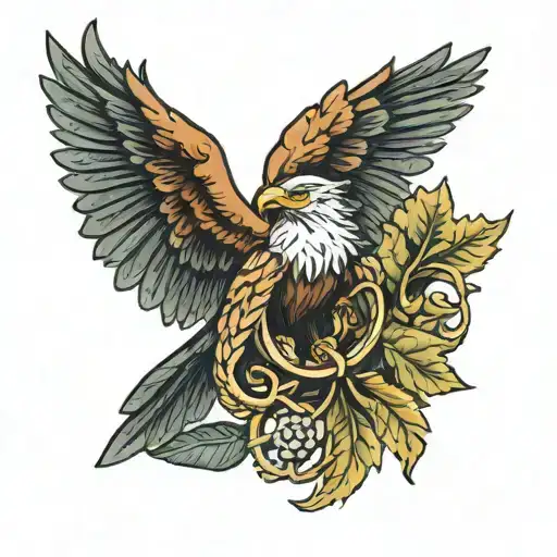 A Ring With Oak Leaf And Eagle