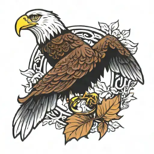 A Ring With Oak Leafs On And Eagle