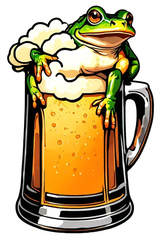 Frog Chilling Inside A Beer Mug