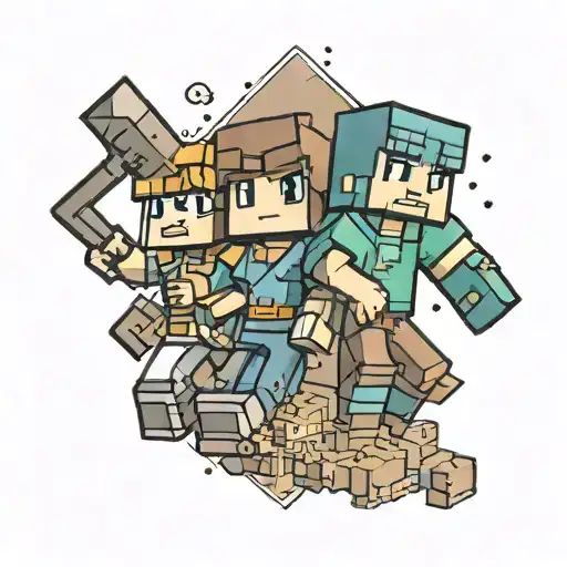 Brother And Sister Minecraft Video Game Tattoo Idea