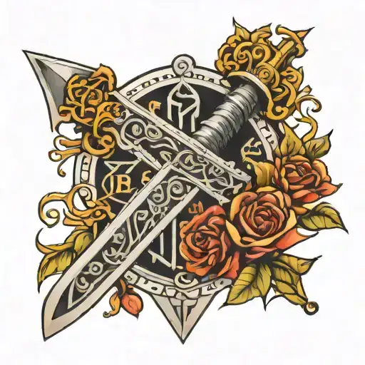 Sword Passing Through Roman Numerals