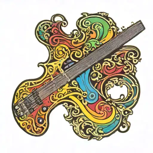 5-String Bass Guitar Rainbow Colors