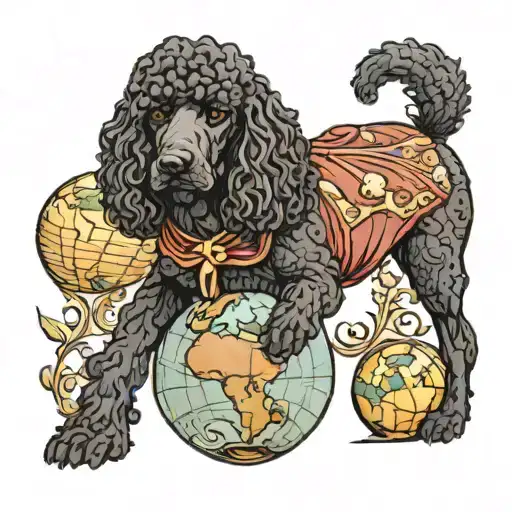 Atlas Is Holding The World But Atlas Is A Black Standard Poodle
