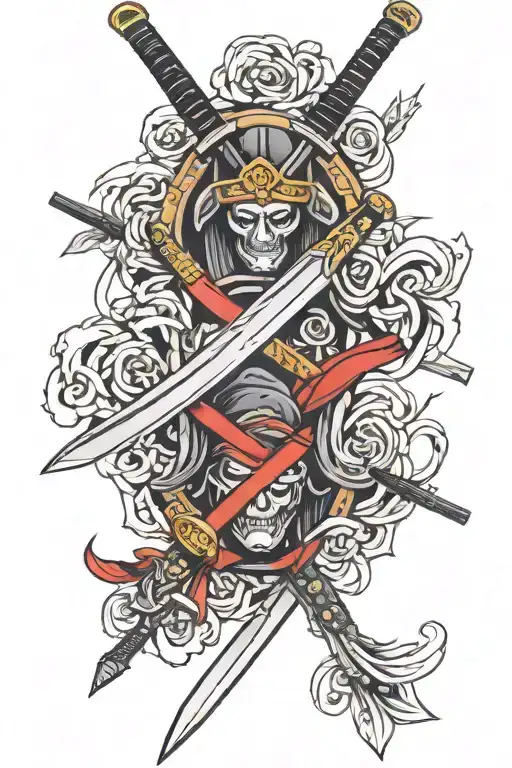 Two Katana Crossed Swords