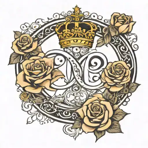 King And Queen Infinity Symbol Incorporated With Roses