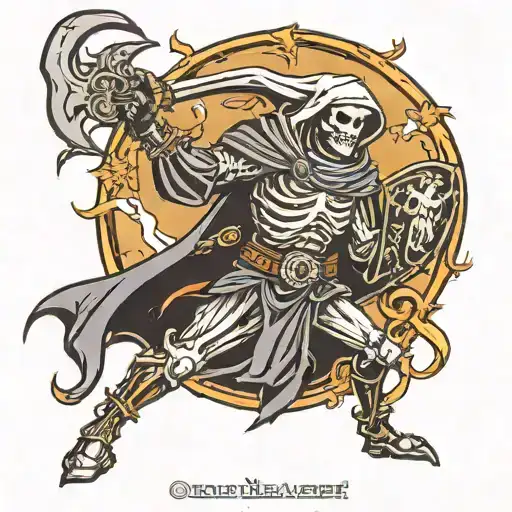 Grim Reaper Fighting Knight