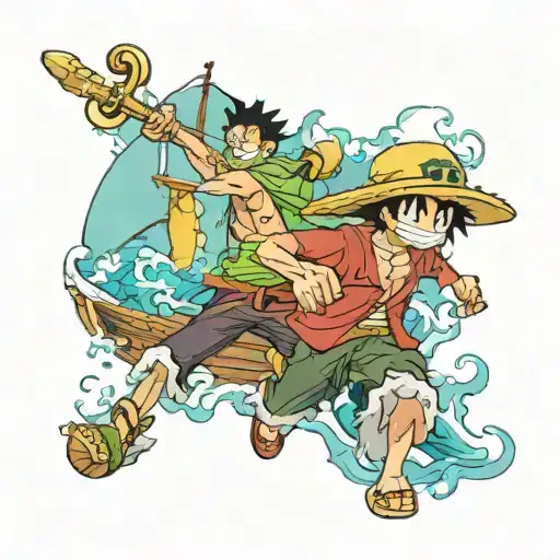 Luffy Zoro Going Merry One Piece