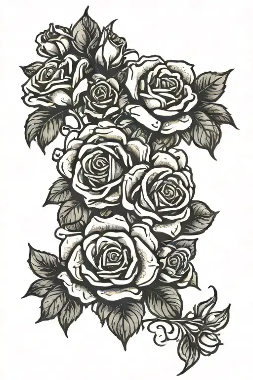 Dog Paw Print And Roses