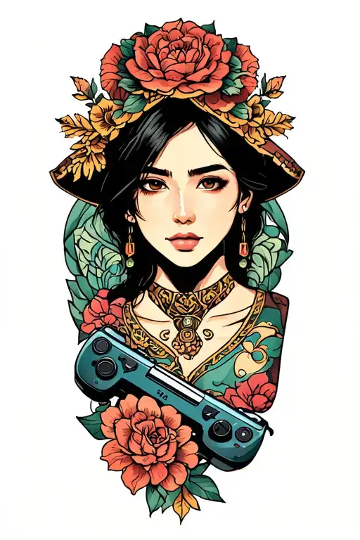 Traditional Style Sleeve With One Piece And Video Games