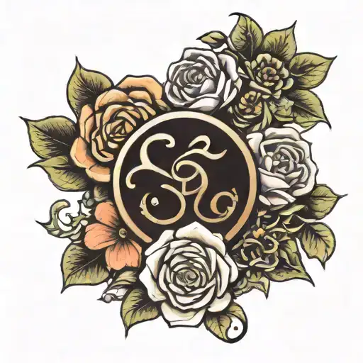 Sleep Token Symbol Surrounded By Flowers