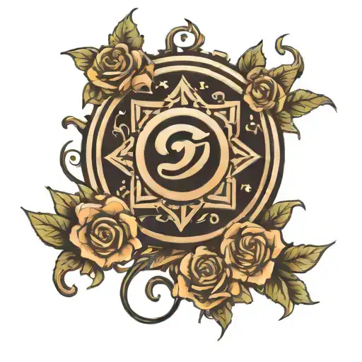 Sleep Token Symbol Surrounded By Flowers