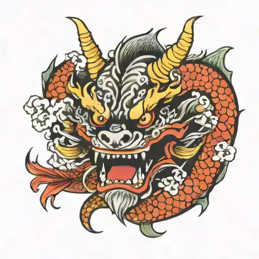 Dragon Oni Mask Koi Fish