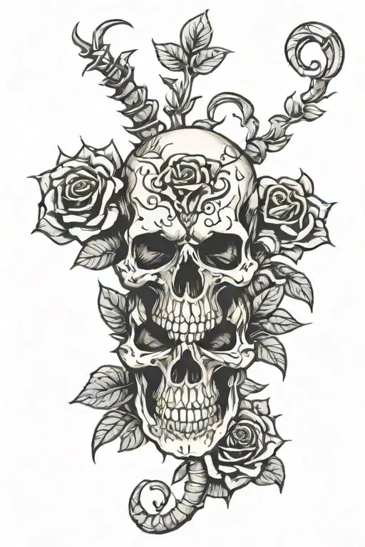 Skull Roses Scorpion