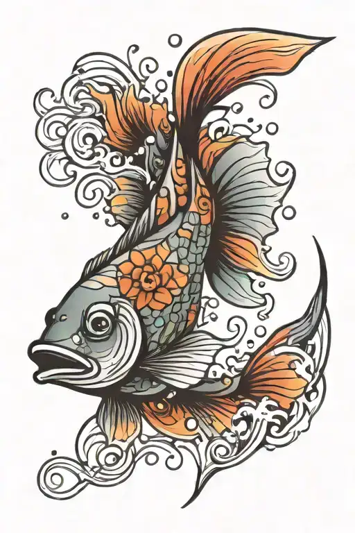 Abstract Fish Swimming