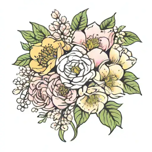 May July December Birth Flower Bouquet