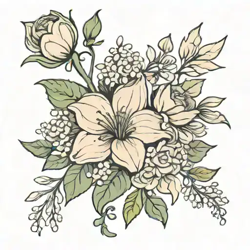 January May April July Birth Flower Bouquet