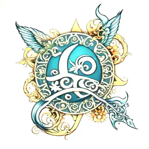 Plus Sign With Pisces Symbol In The Middle