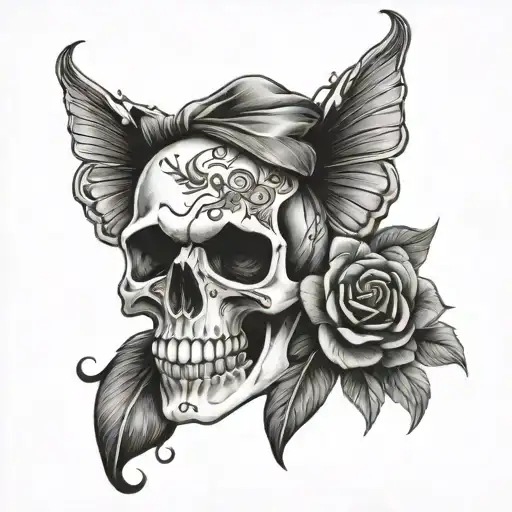 Skull With Coquette Bow Underneath
