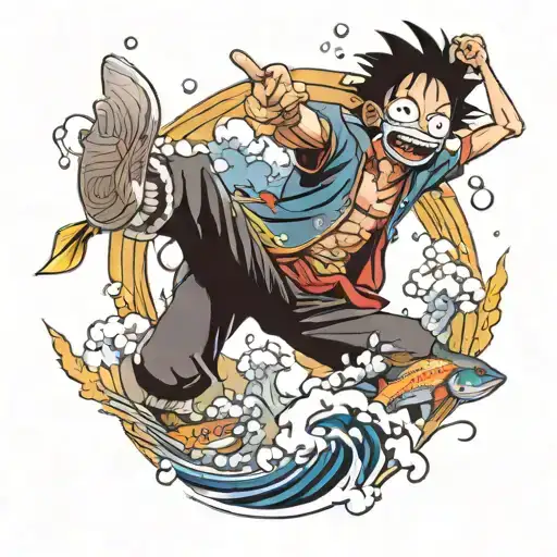 Fish Fight With Monkey D Luffy