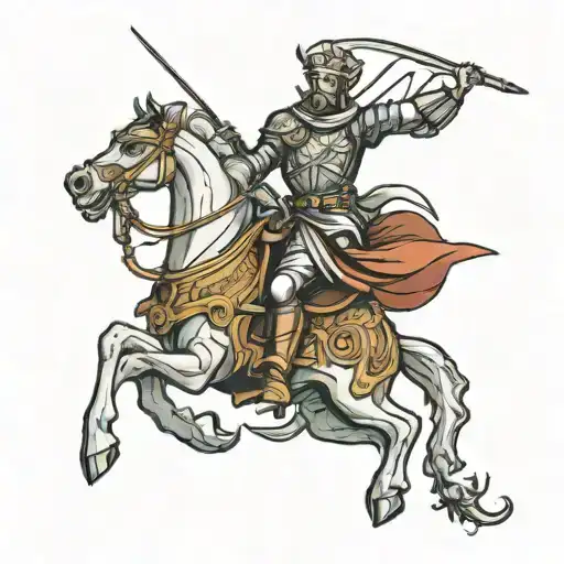Icon Of Saint Georges Slaying The Dragon As A Tattoo Design