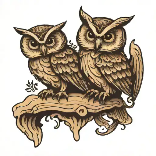 Owl Holding Baby Foot Print