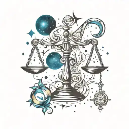 Libra And Aquarius Constellation Merging Together