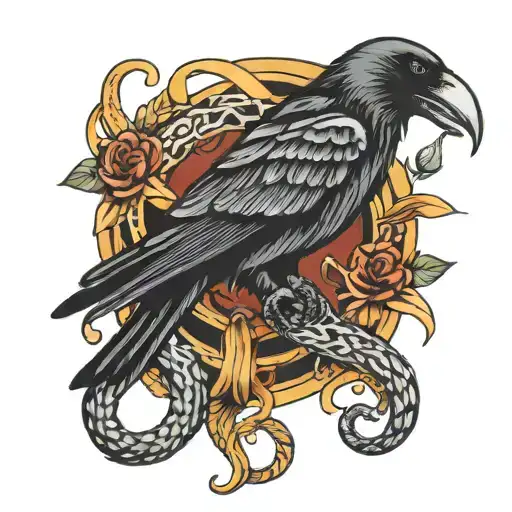 Crow And Snake Intertwined