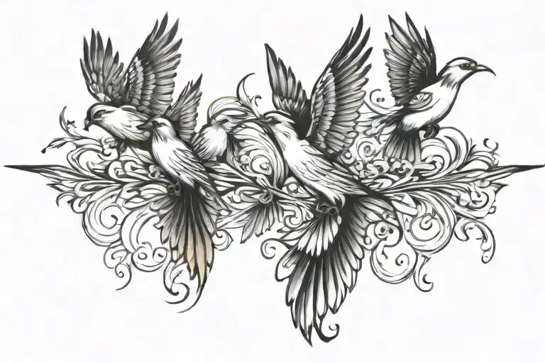 A Series Of Flying Bird In A Row That Is Glorious And Symbolizes Freedom And Power