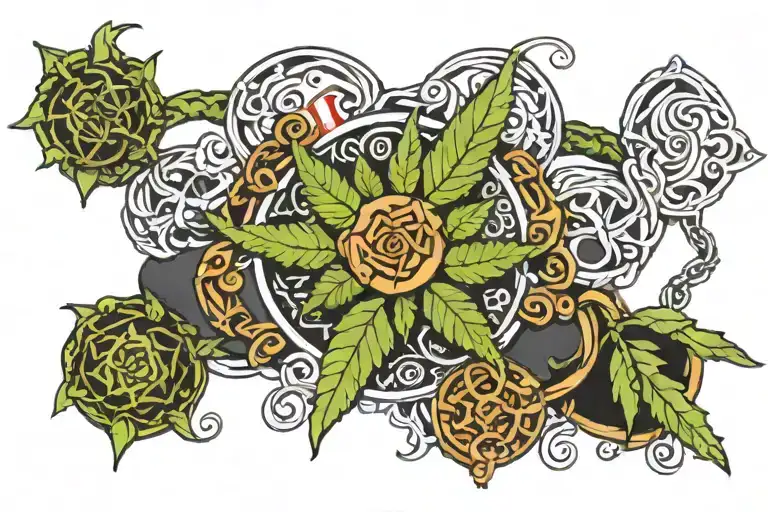 Bracelet Made With Marijuana Buds Surrounded