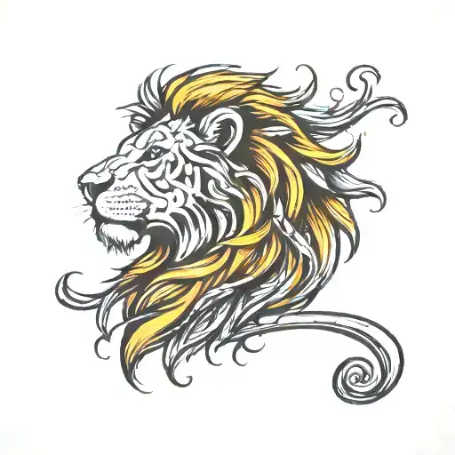 Lion Tattoo Side View
