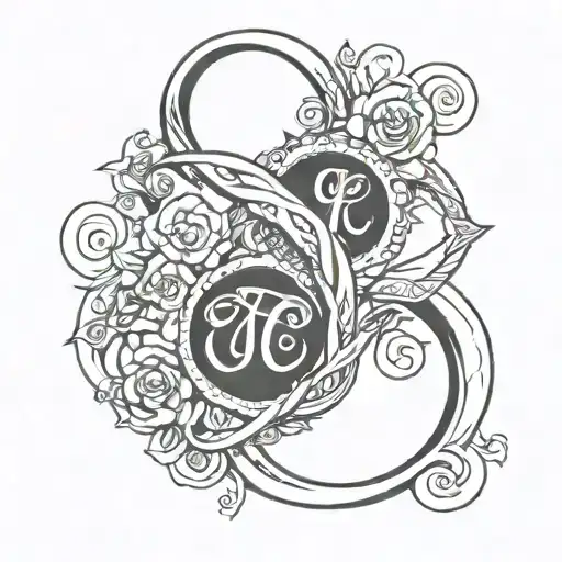 J And C In Infinity Symbol Intertwined