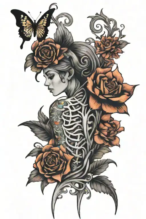 Spine Tattoo For Female