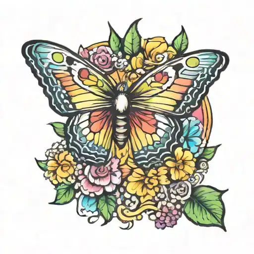 Butterfly Pooping A Rainbow