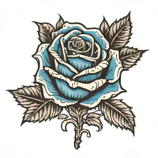 Blue Rose Growing From Twin Peaks Symbol