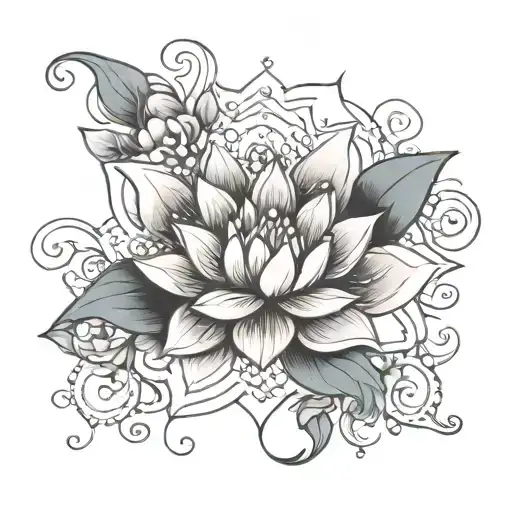 Floral Mandala With Lotus Flower