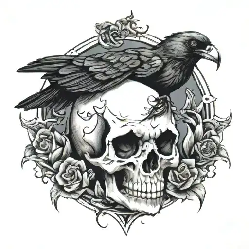 Skull And Crow